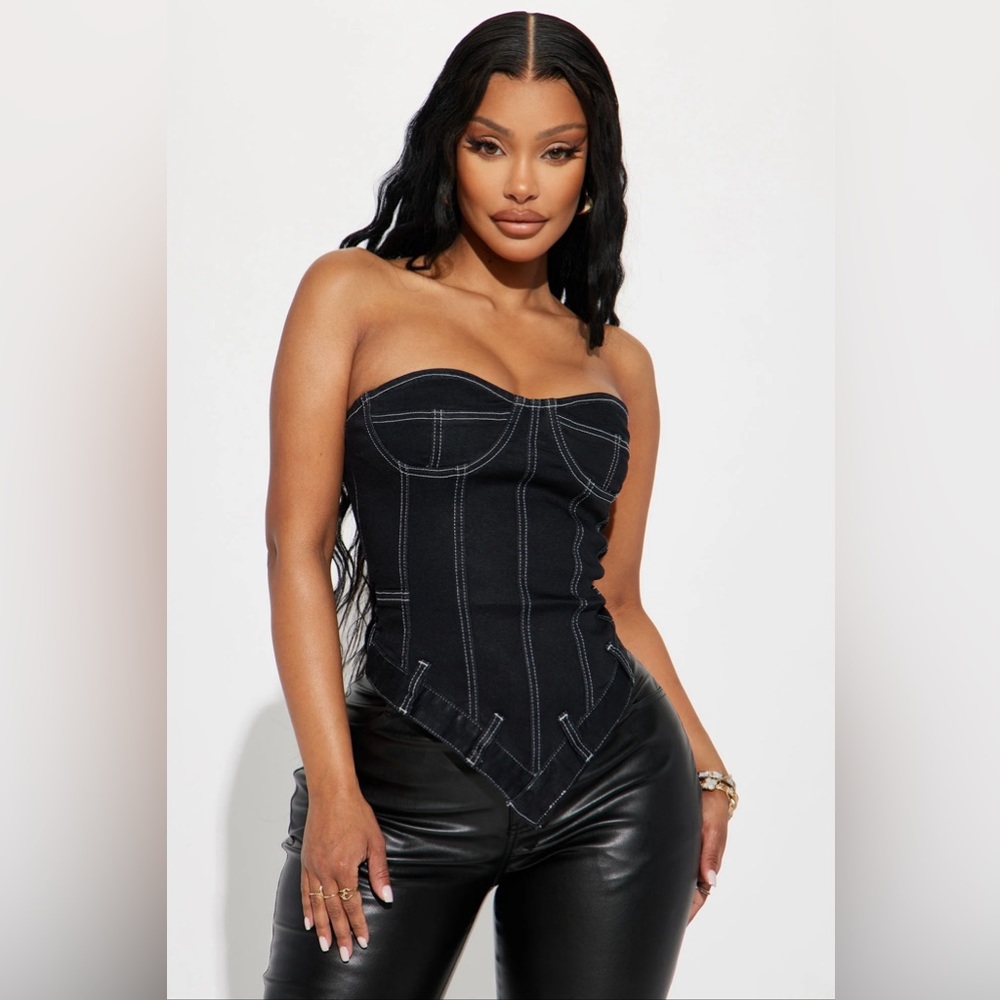 FASHION NOVA DENIM CORSET TOP